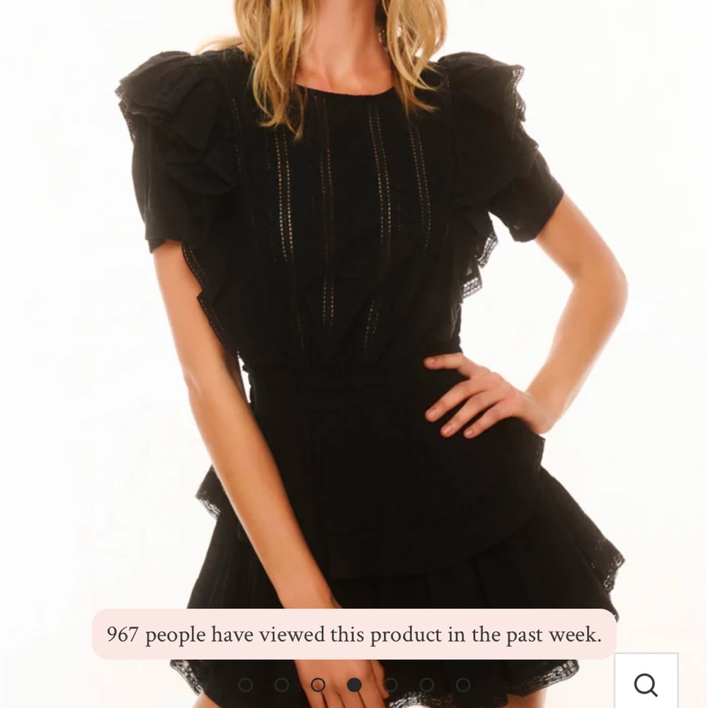 LoveShackFancy Natasha dress black size small